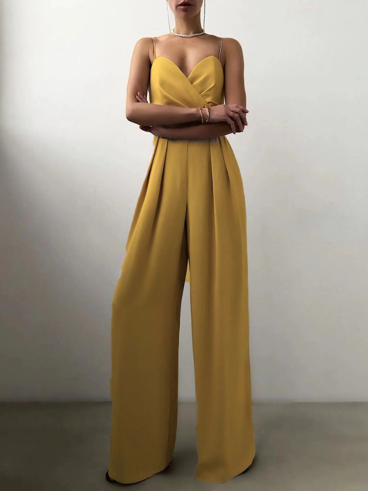 Eleganter Damen Jumpsuit mit weitem Bein für eine anmutige und stilvolle Silhouette.