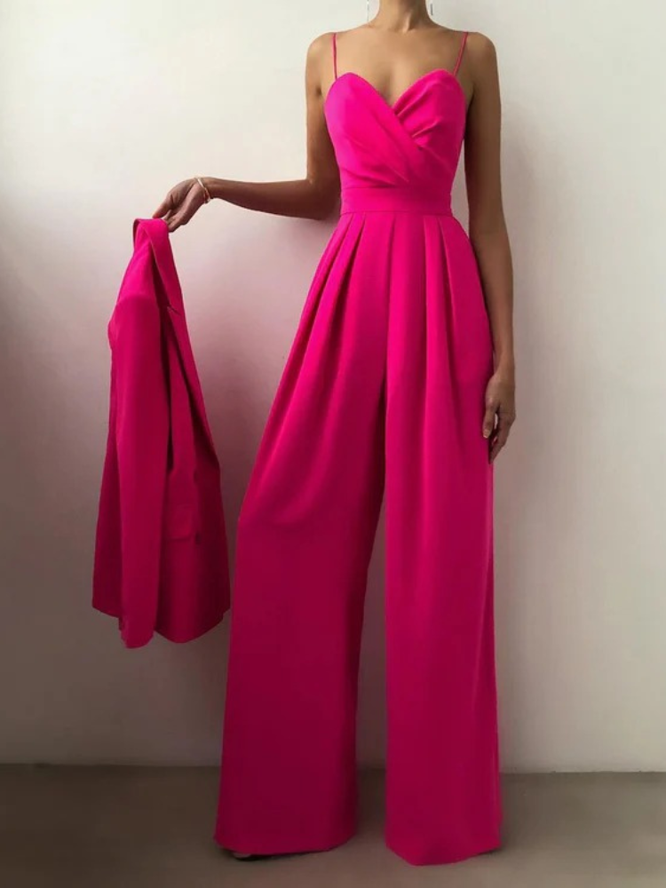 Eleganter Damen Jumpsuit mit weitem Bein für eine anmutige und stilvolle Silhouette.