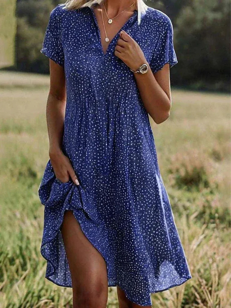  Damen schönes fließendes Midi Sommerkleid für elegante Sommerlooks









