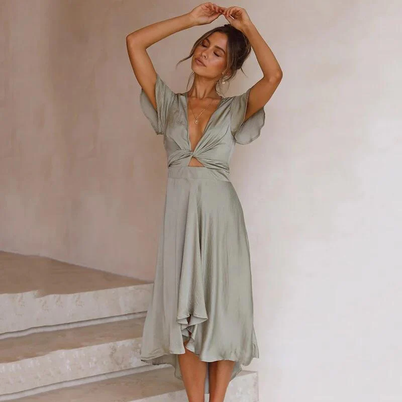 Damen stylisches luftiges Sommerkleid mit lockerem Schnitt für warme Tage