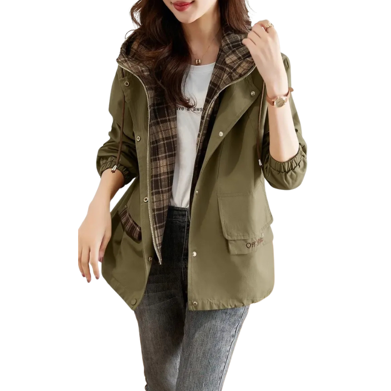 Damen stilvolle Kapuzenjacke, moderne Freizeitjacke mit Kapuze