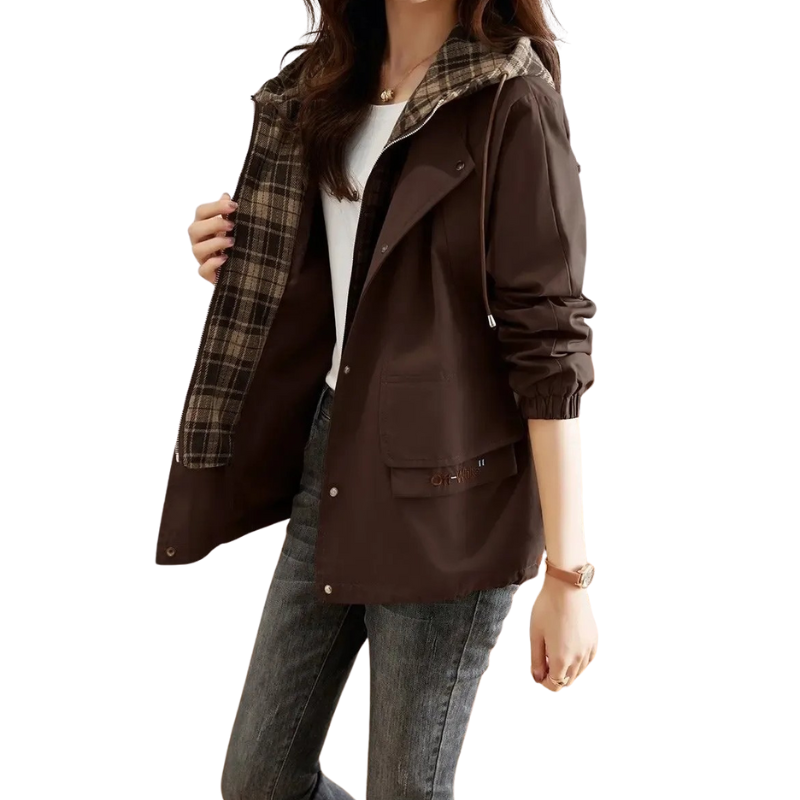 Damen stilvolle Kapuzenjacke, moderne Freizeitjacke mit Kapuze