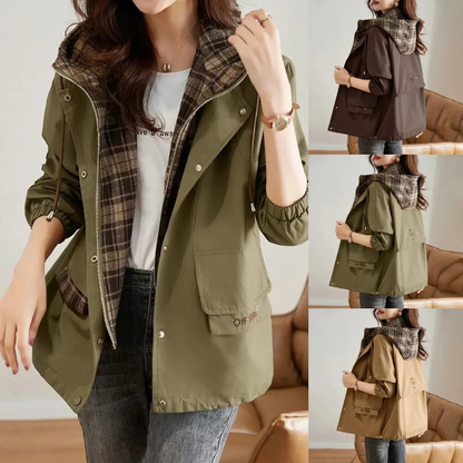 Damen stilvolle Kapuzenjacke, moderne Freizeitjacke mit Kapuze