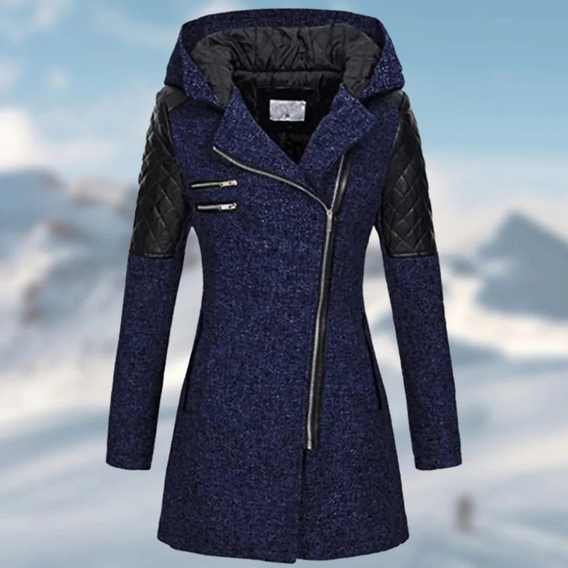 Damen stilvolle warme Kapuzenjacke, ideal für kalte Tage und vielseitige Winteroutfits