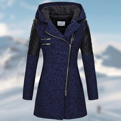 Damen stilvolle warme Kapuzenjacke, ideal für kalte Tage und vielseitige Winteroutfits