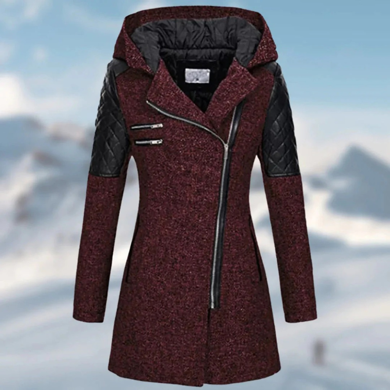 Damen stilvolle warme Kapuzenjacke, ideal für kalte Tage und vielseitige Winteroutfits