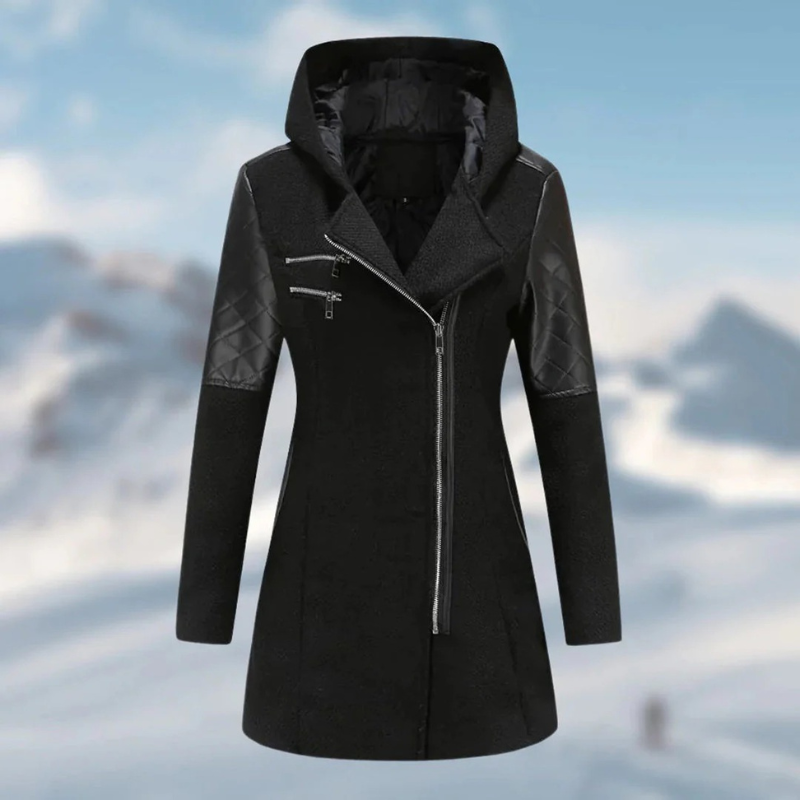 Damen stilvolle warme Kapuzenjacke, ideal für kalte Tage und vielseitige Winteroutfits