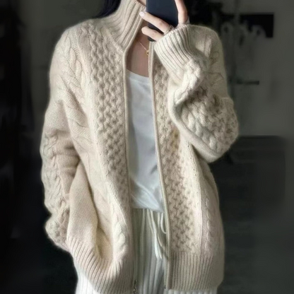Damen-Strickjacke mit Reißverschluss in stilvollem und zeitlosem Design