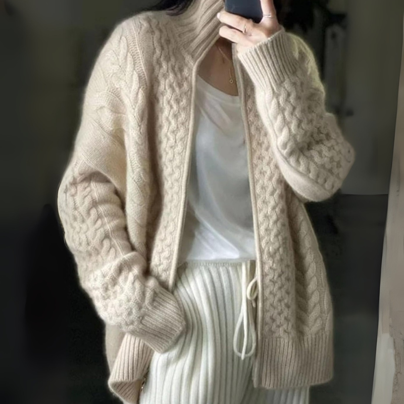 Damen-Strickjacke mit Reißverschluss in stilvollem und zeitlosem Design