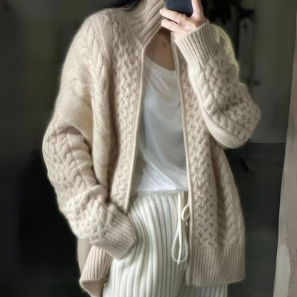 Damen-Strickjacke mit Reißverschluss in stilvollem und zeitlosem Design
