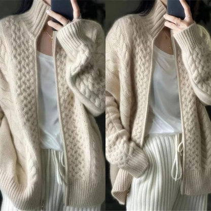 Damen-Strickjacke mit Reißverschluss in stilvollem und zeitlosem Design