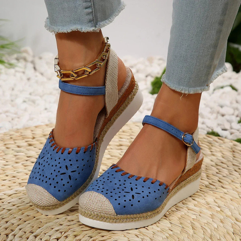 Damen stylische Espadrilles mit Knöchelriemen für einen sommerlichen und modernen Look