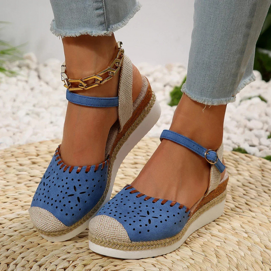 Damen stylische Espadrilles mit Knöchelriemen für einen sommerlichen und modernen Look