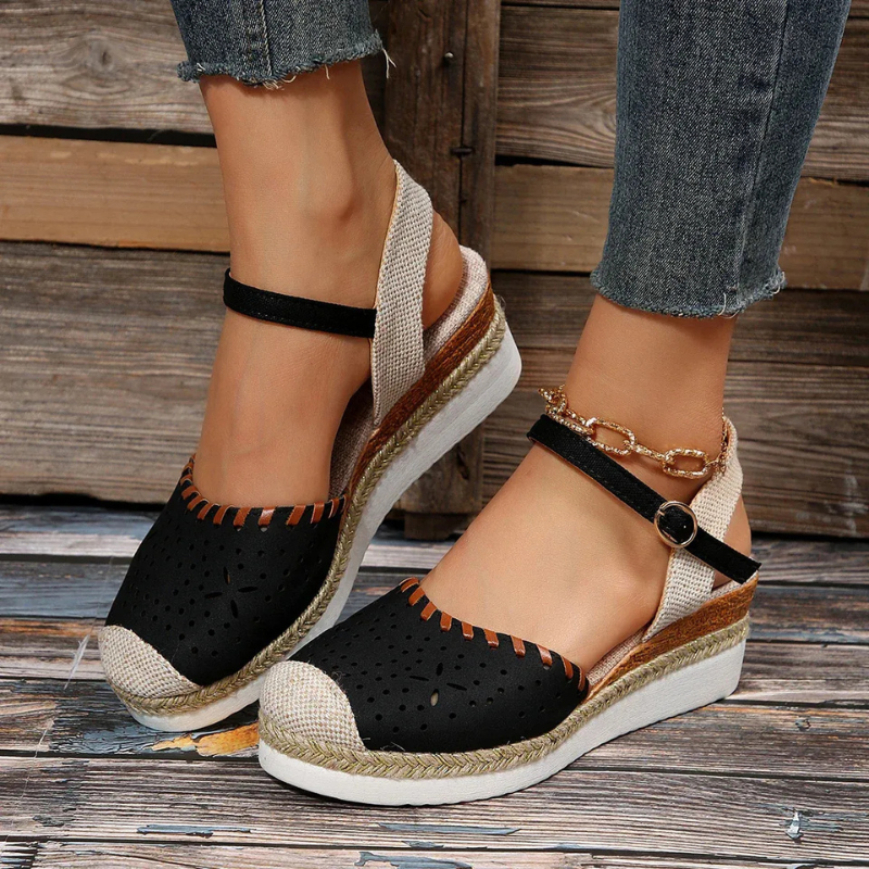 Damen stylische Espadrilles mit Knöchelriemen für einen sommerlichen und modernen Look