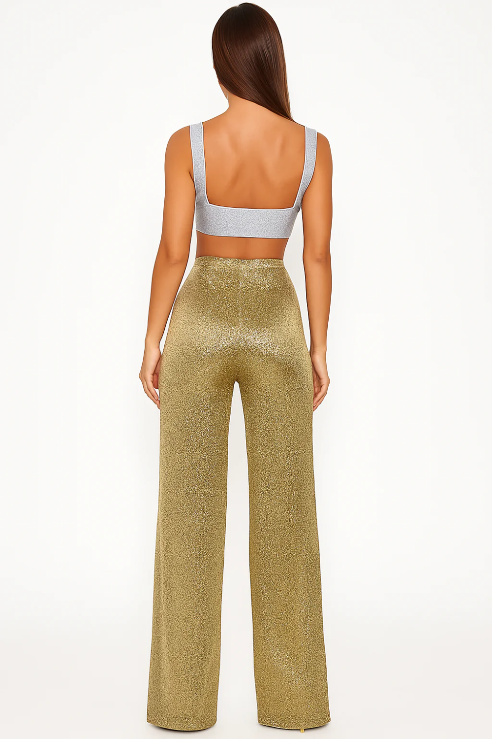 Damen stylische Glitzerhose mit modernem Schnitt, ideal für glamouröse Outfits bei besonderen Anlässen.