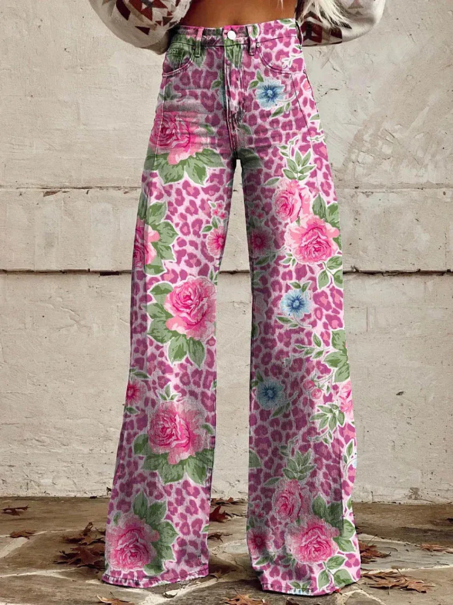 Damen stylische Jeanshose mit weitem Bein für moderne und vielseitige Looks