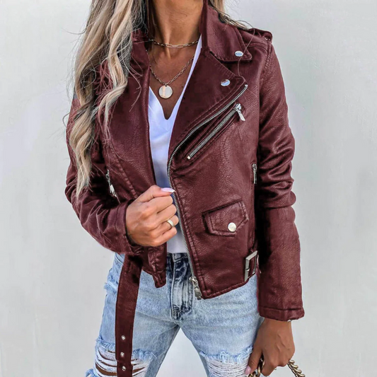 Damen stylische Moto-Jacke in modernem Design