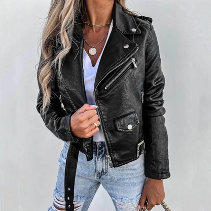 Damen stylische Moto-Jacke in modernem Design