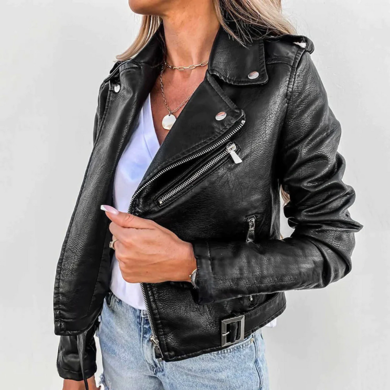 Damen stylische Moto-Jacke in modernem Design
