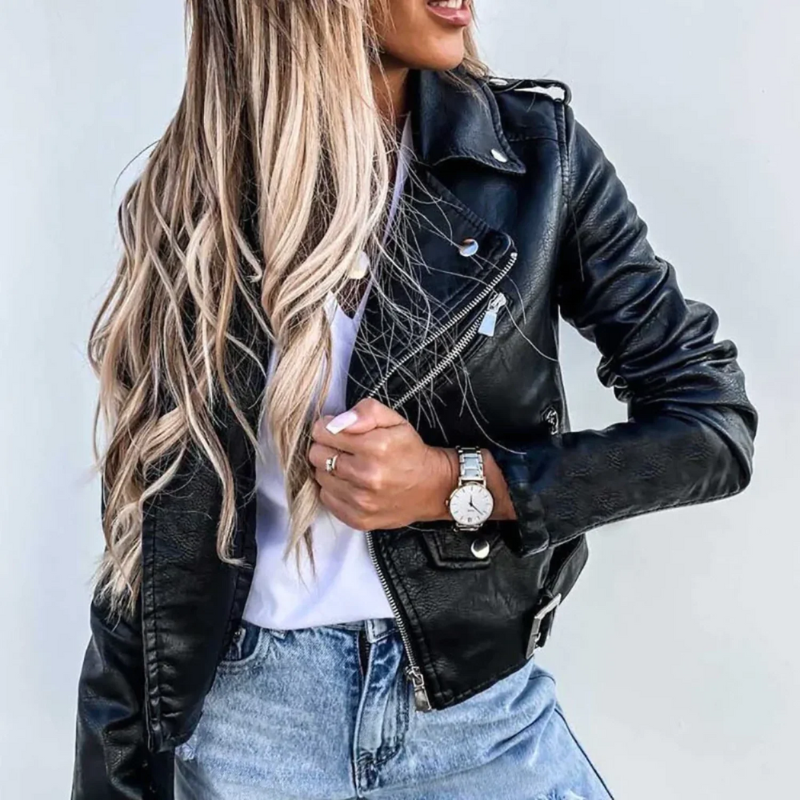 Damen stylische Moto-Jacke in modernem Design