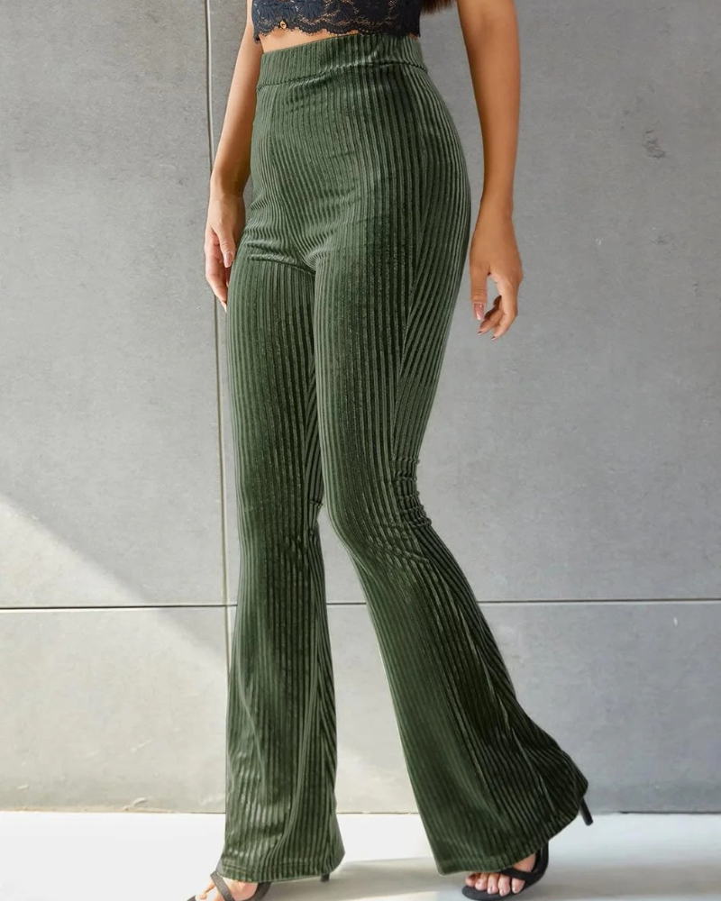  Damen stylische Schlaghose mit weitem Bein im modernen Look