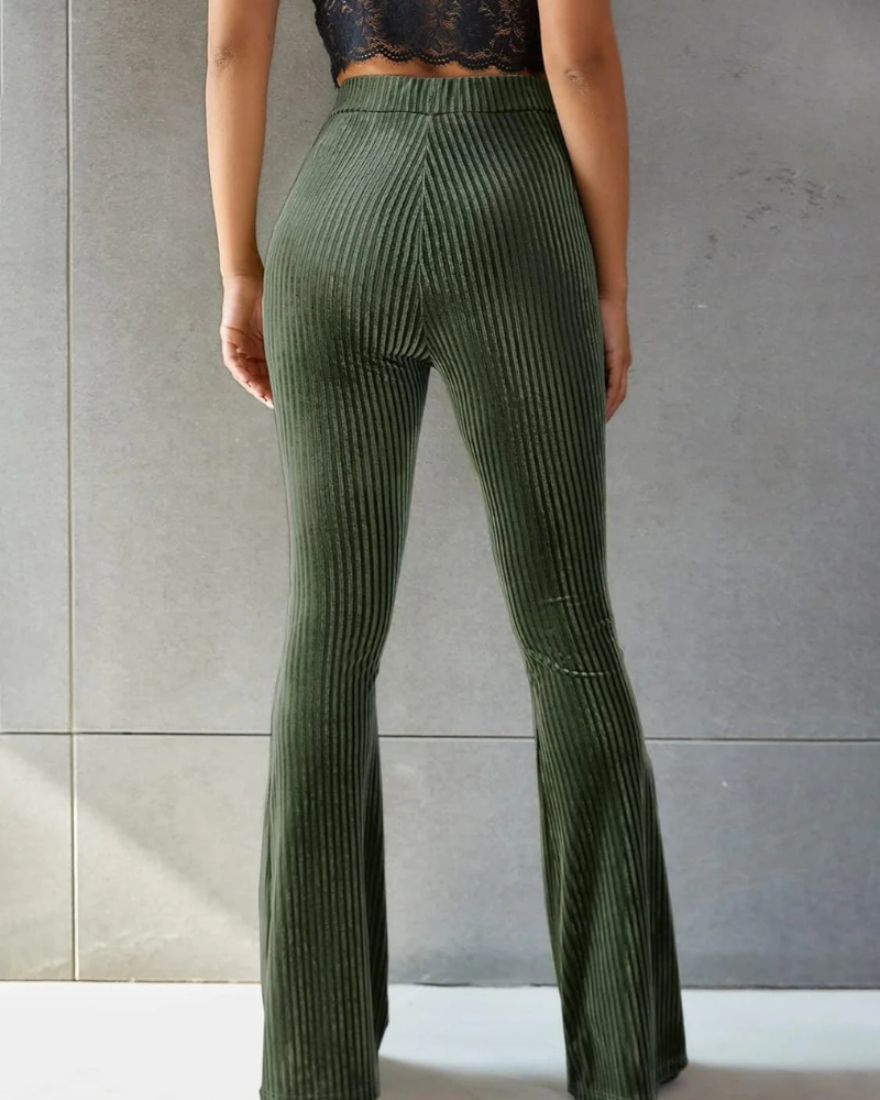  Damen stylische Schlaghose mit weitem Bein im modernen Look