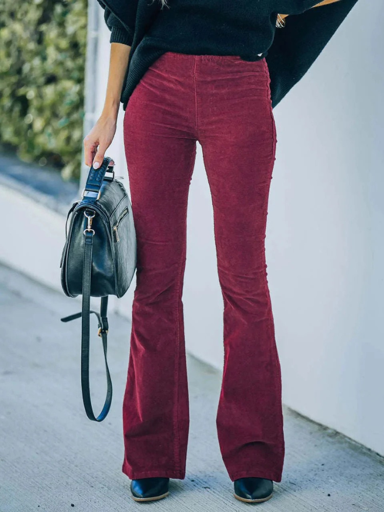 Damen stylische Schlaghose mit ausgestelltem Bein für moderne Retro-Looks