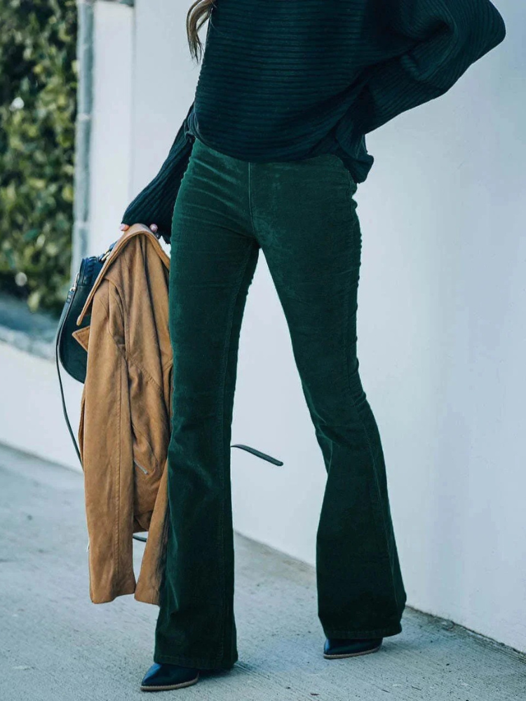 Damen stylische Schlaghose mit ausgestelltem Bein für moderne Retro-Looks