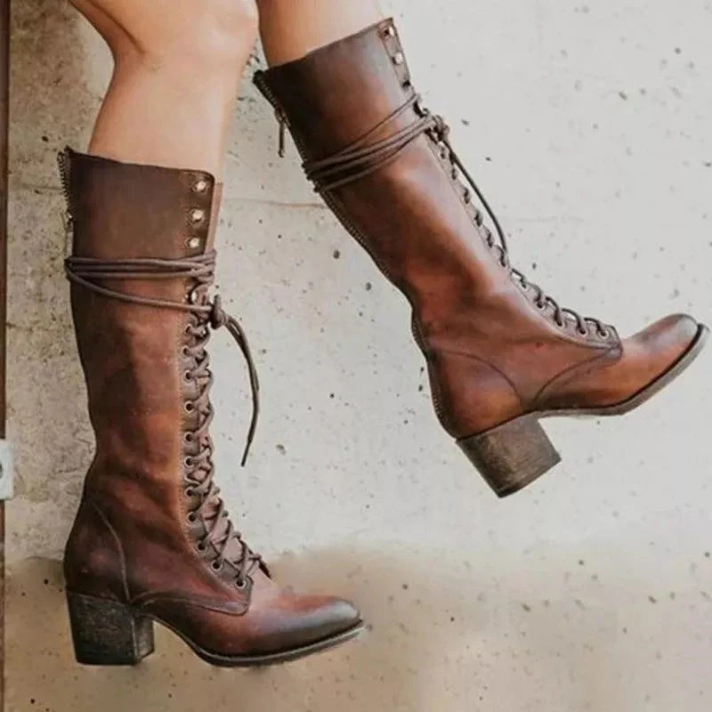 Damen stylische Schnürstiefel mit modernem Design für Alltag und Freizeit