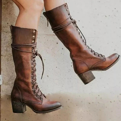 Damen stylische Schnürstiefel mit modernem Design für Alltag und Freizeit