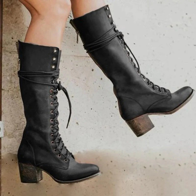 Damen stylische Schnürstiefel mit modernem Design für Alltag und Freizeit