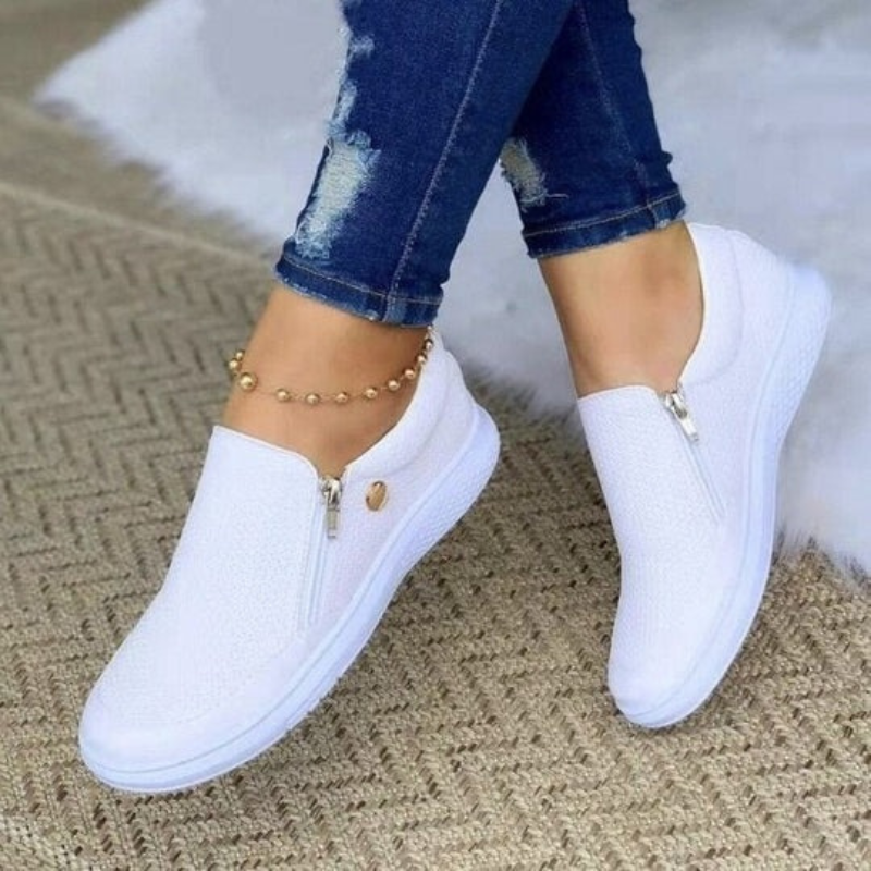 Damen stylische Schuhe mit Reißverschluss – komfortabel und ideal für unterwegs
