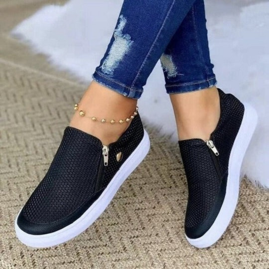 Damen stylische Schuhe mit Reißverschluss – komfortabel und ideal für unterwegs