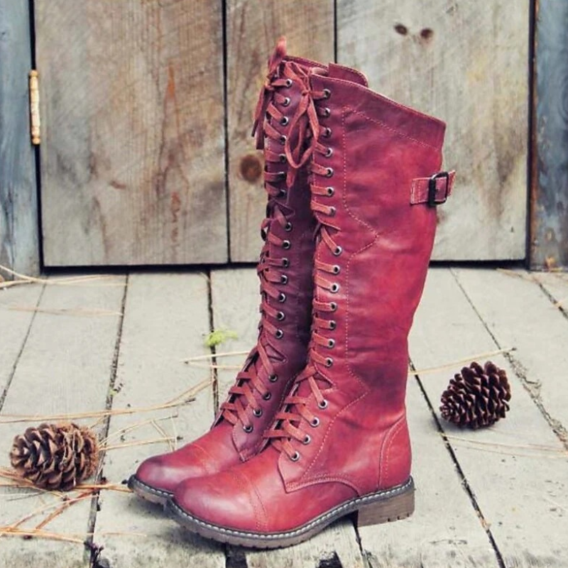 Damen stylische Vintage-Stiefel im klassischen Design