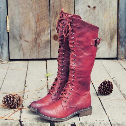 Damen stylische Vintage-Stiefel im klassischen Design