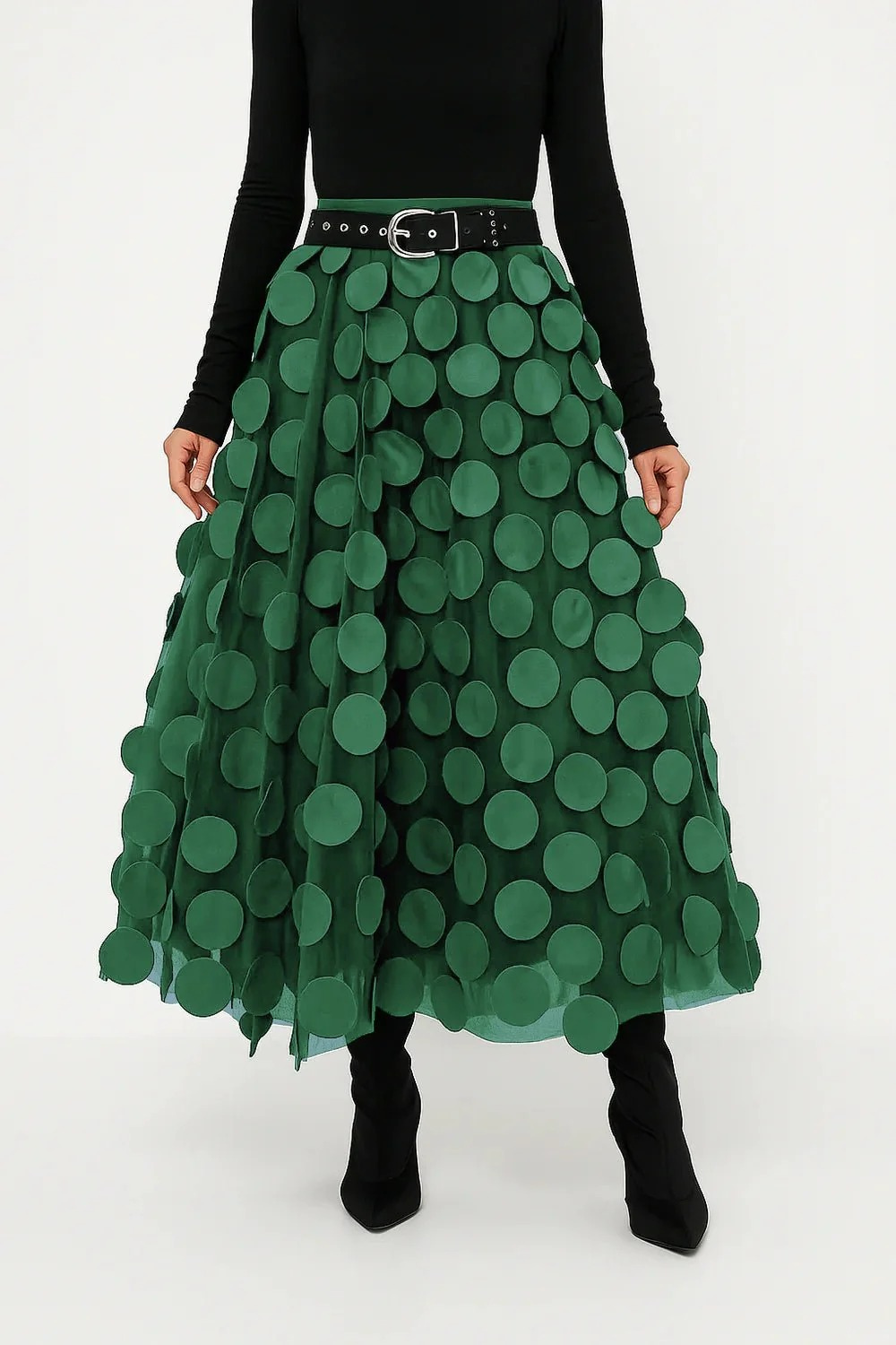 Damen stylischer Vintage-Midirock für elegante und moderne Outfits mit Retro-Charme