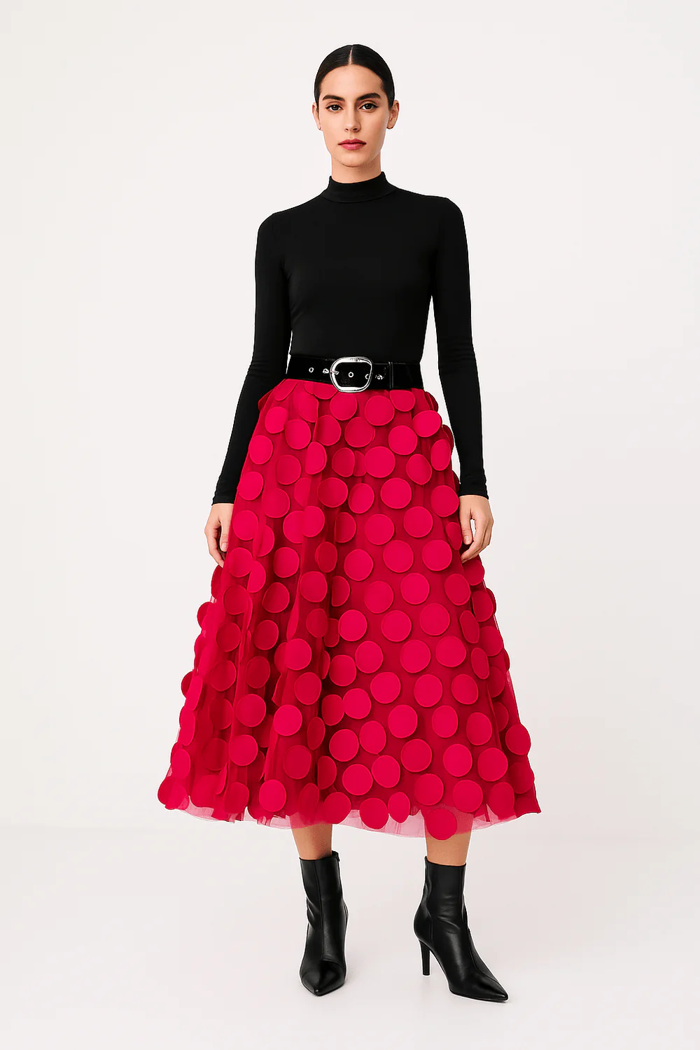 Damen stylischer Vintage-Midirock für elegante und moderne Outfits mit Retro-Charme