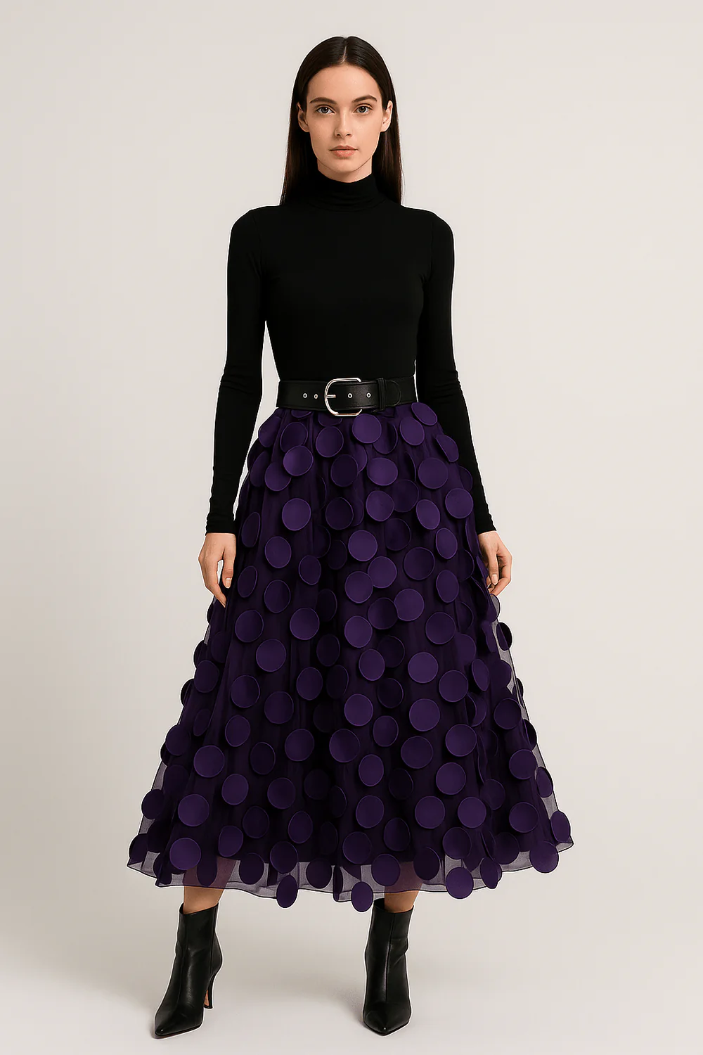 Damen stylischer Vintage-Midirock für elegante und moderne Outfits mit Retro-Charme