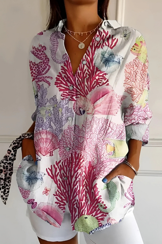 Damen stylisches Langarm-Sommershirt für vielseitige Sommerlooks