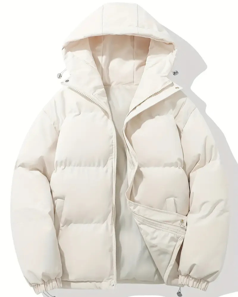 Damen trendige gefütterte Winterjacke mit Kapuze für kalte Tage