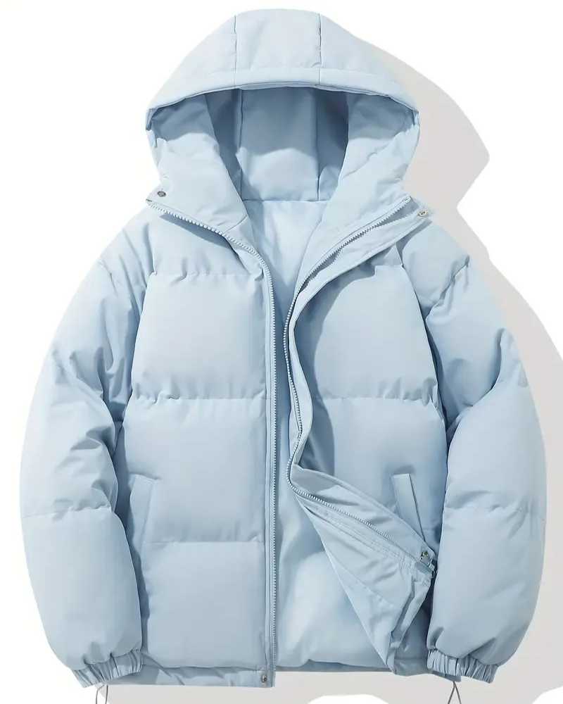 Damen trendige gefütterte Winterjacke mit Kapuze für kalte Tage