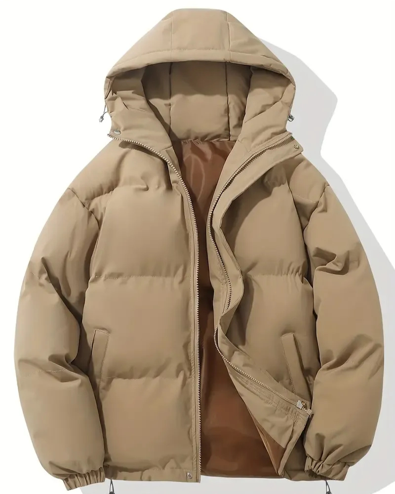 Damen trendige gefütterte Winterjacke mit Kapuze für kalte Tage