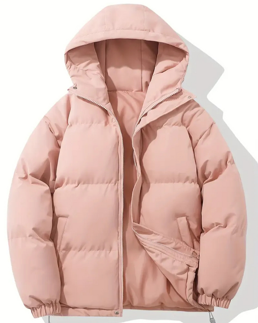Damen trendige gefütterte Winterjacke mit Kapuze für kalte Tage