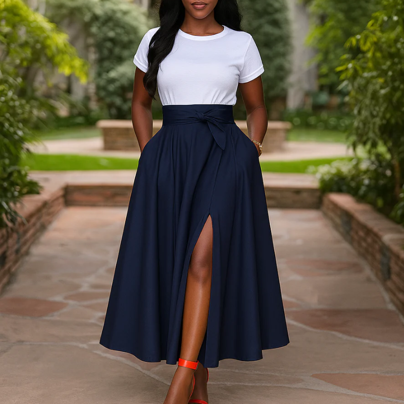 Damen Vintage Eleganter Maxirock mit zeitloser Silhouette und vielseitigem Look