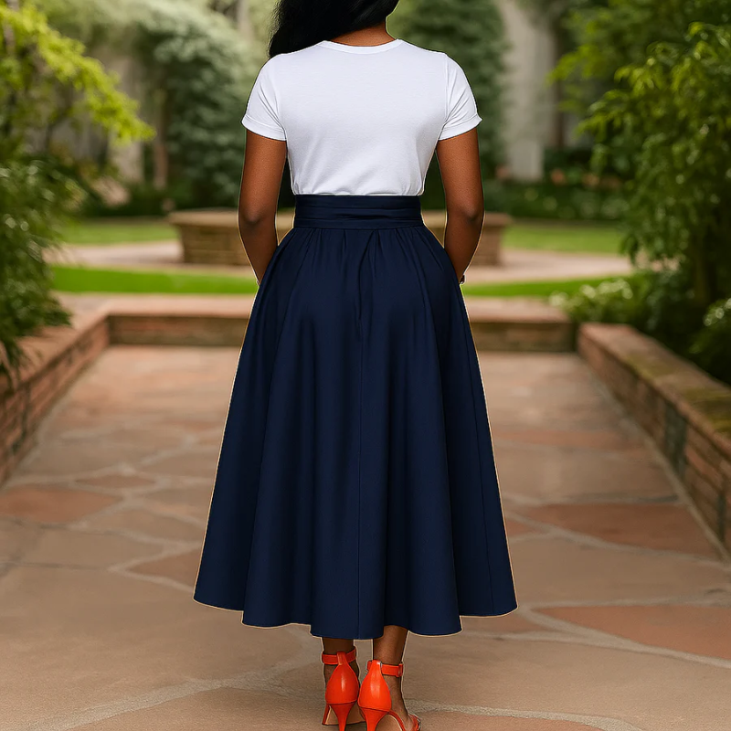 Damen Vintage Eleganter Maxirock mit zeitloser Silhouette und vielseitigem Look