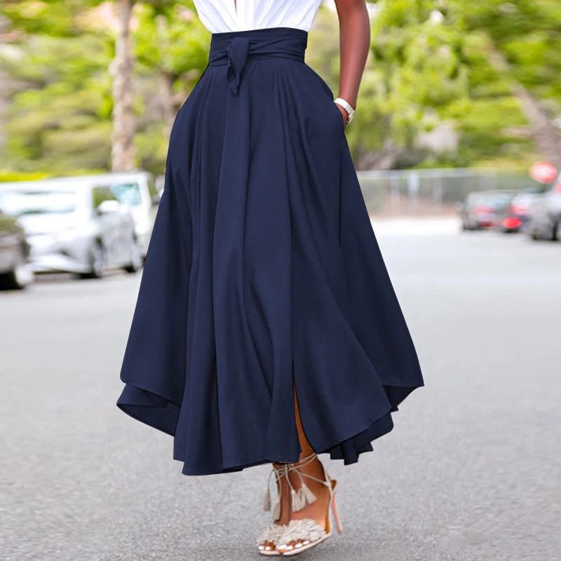 Damen Vintage Eleganter Maxirock mit zeitloser Silhouette und vielseitigem Look
