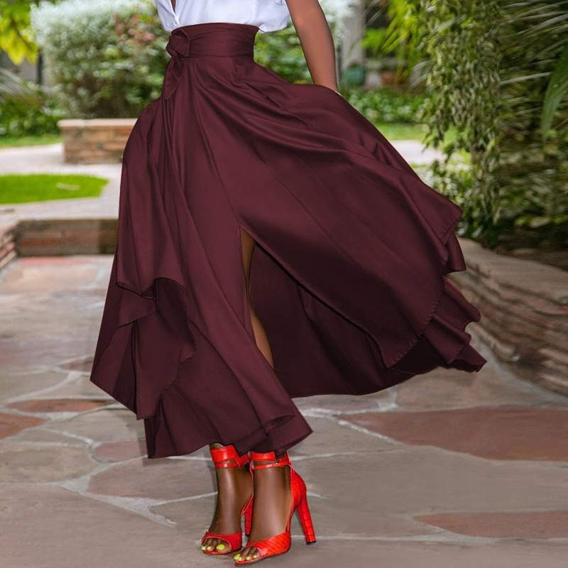 Damen Vintage Eleganter Maxirock mit zeitloser Silhouette und vielseitigem Look