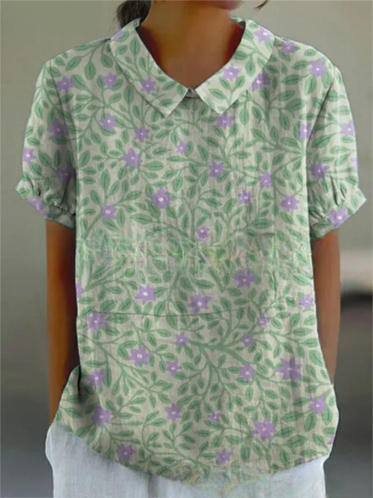 Damen Vintage geblümte Sommerbluse kurzarm für femininen Sommerlook









