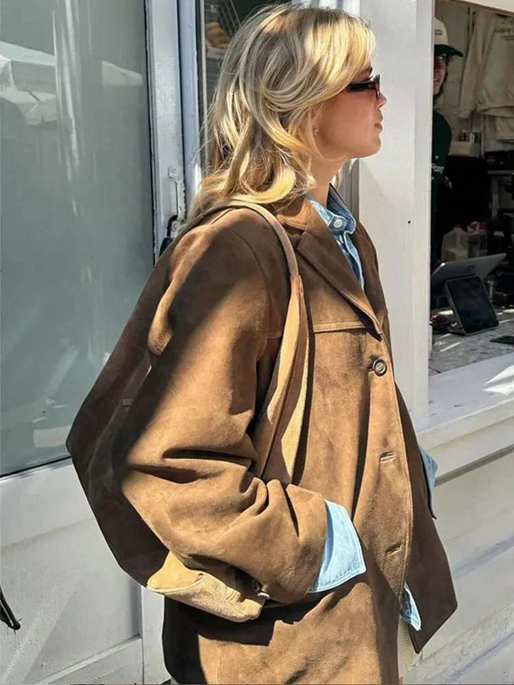 Damen Vintage-Herbstmantel im Oversize-Stil für kühle Herbsttage