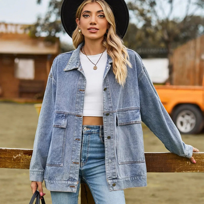 Damen Vintage-Jeansjacke im zeitlosen Retro-Design für stilvolle Outfits